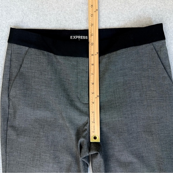 Express Columnist Pants Womens 10 Gray Black Mid Rise Ankle Straight Dress Pants - Picture 14 of 15